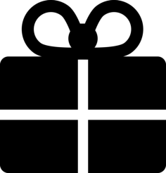Gift Box With Ribbon Silhouette Svg Vector, Free Vectors File